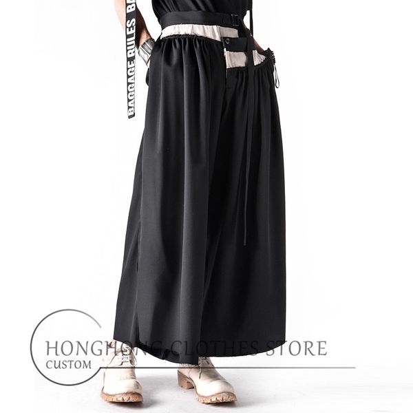 

men's pants fur-lined wide-leg trousers - culottes super-wide size loose black bell-bottom 27-44