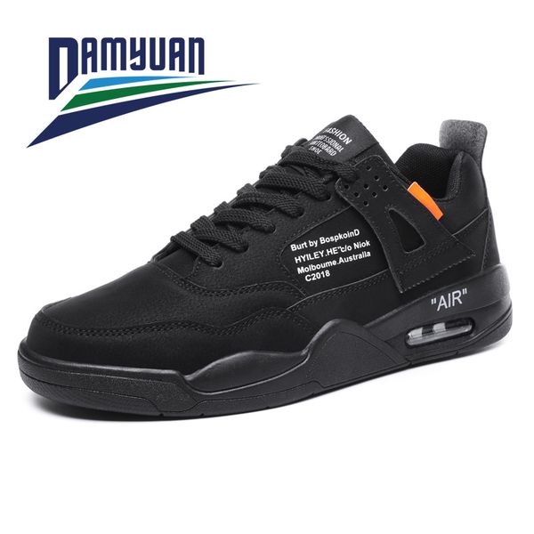 

damyuan new shoes 2020 men's casual shoes men's sneakers men fashion non-leather casual air cushion rubber sneakers, Black
