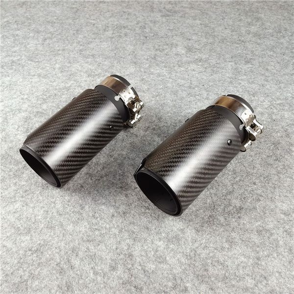 

a piece matte glossy black auto exhaust replacement car universal exhaust tip m performance carbon fiber car back system length 170 mm