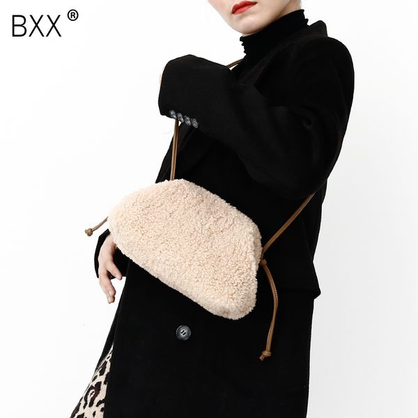

bxx] faux fur crossbody bags for women 2019 solid color cloud clutch winter shoulder messenger bag lady warm handbags hj743