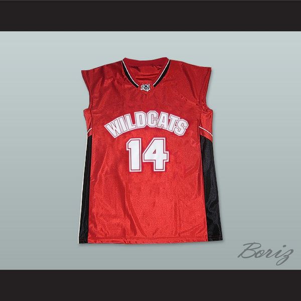 

Zac Efron Troy Bolton 14 East High School Wildcats Home Basketball Jersey-1