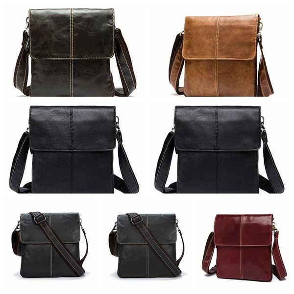 

1 piece genuine leather messenger bag men shoulder bag small male man crossbody bags for messenger men leather handbag 8006