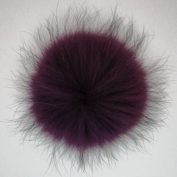 

raccoon fur ball pompom accessories in stock many colour available natural long hair pompons 15cm diameter, Silver