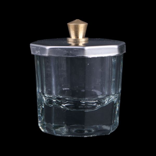 

wholesale acrylic nail cup clear crystal bowl nail salon art tool powder liquid holder dappen dish with lid