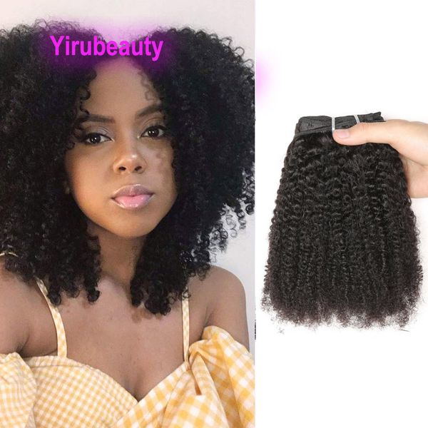 Malaysisches Echthaar, Afro-verworrenes lockiges Clip-in, 20,3–61 cm, natürliche Farbe, Yirubeauty Clip-ins, 120 g, Remy-Haar, 8 Stück/Set