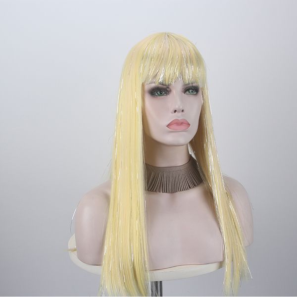 

anxin hair pure color wig natural hair partial synthetic wig lady's non-glue cosplay heat-resistant party high temperature, Black