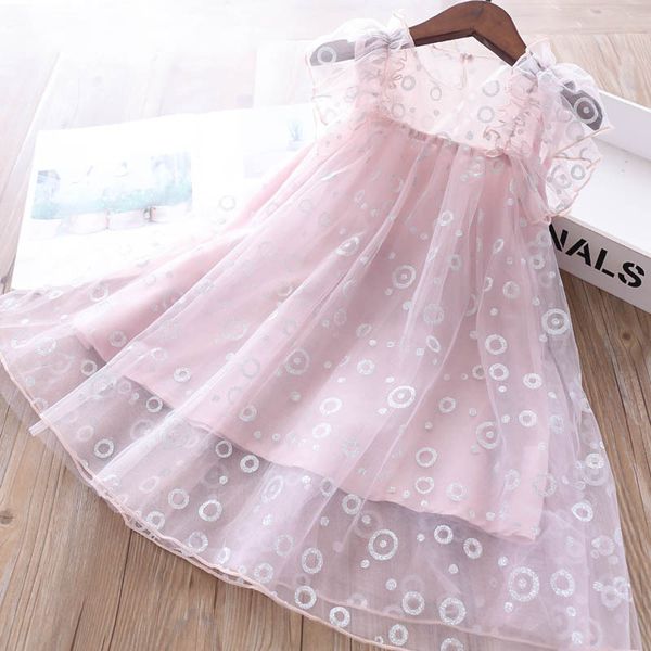 

2020 летние девочки в горошек принцесса veil платье childrenswear оптом, Red;yellow