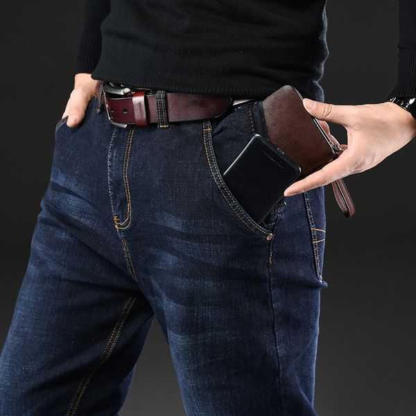 

male jeans men men's jean homme denim slim fit pants trousers straight blue black biker many multi-pocket business casual