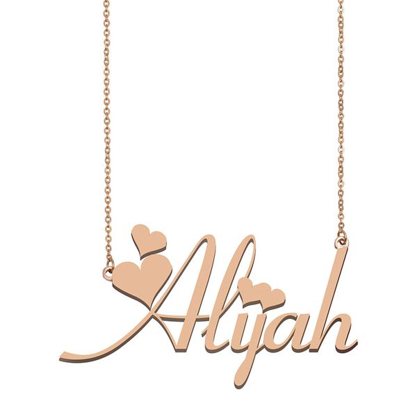

alijah name necklace pendant for women girls birthday gift custom nameplate children friends jewelry 18k gold plated stainless steel, Silver