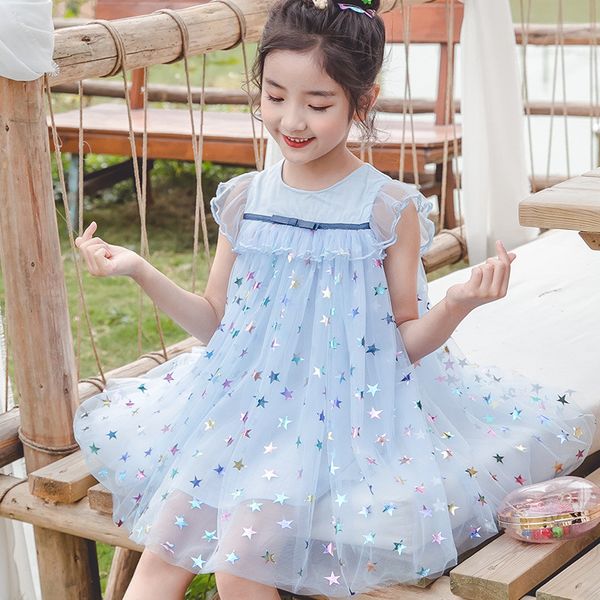 

summer clothes girls dresses for kids party princess tutu dress baby toddler teen blue clothing outfits egirl korean birthday 6, Red;yellow
