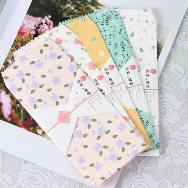 

5pcs/pack kawaii hello plants envelope envelope letter paper message card letter envelopes office school supply