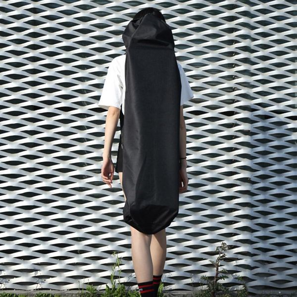 

adjustable black longboard backpack skateboard carry bag dance board drift board travel longboard rucksack shouler drawstring