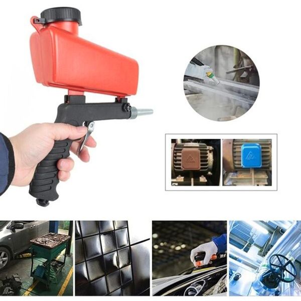 

90psi portable gravity sandblasting gun miniature pneumatic sand blasting machine rust blasting device adjustable home diy tool