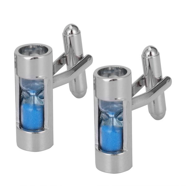 

new deluxe cufflinks for men with sand hourglass, Silver;golden