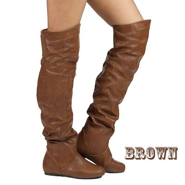 

over-the-knee boots womens square block heel platform side zipper autumn winter thigh boots 15cm high heels, Black
