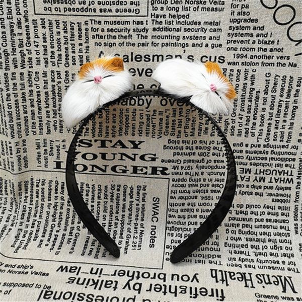 

cute pet dog cat animal hair hoop girl headband makeup hair accessories for birthday party carnival headwear, Slivery;white