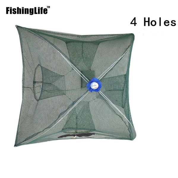

fishinglife 2/4/8/10/16 holes automatic fishing net shrimp cage nylon foldable crab fish trap cast net cast folding fishing