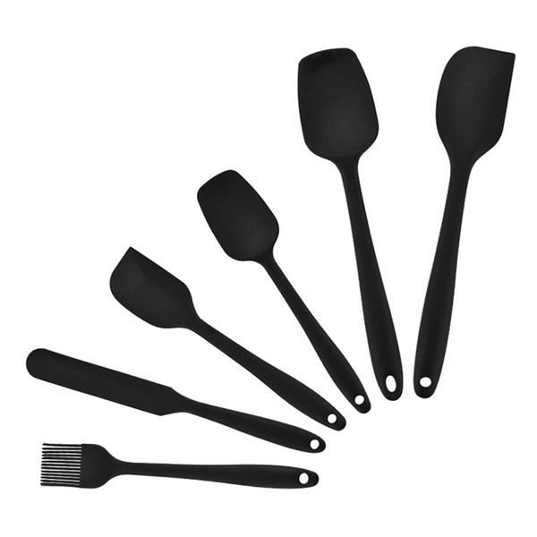 

6pcs silicone cooking utensils set non-stick spatula spoonula kitchen tools set kitchen gadgets heat-resistant cookware set