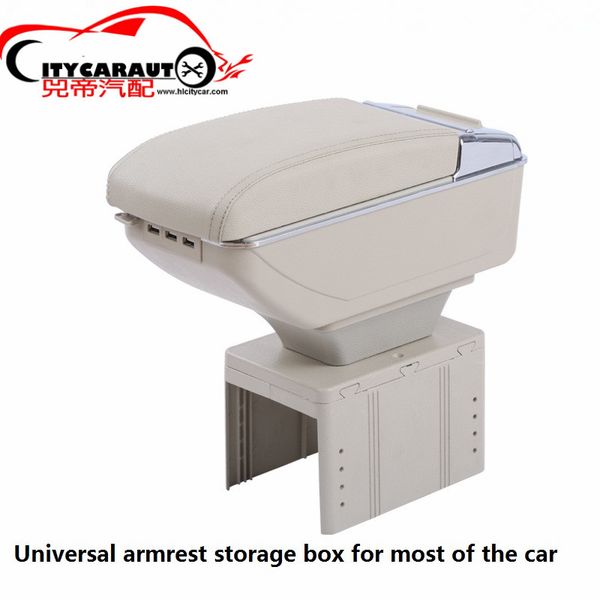 

citycarauto central armrest big space+luxury+7 usb armrest storage box with cup holder led usb for universal fit for all of car