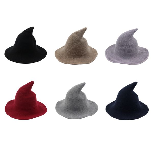 

witch hats masquerade wool knitted wizard hat kids cosplay costume accessories halloween party fancy dress decoration