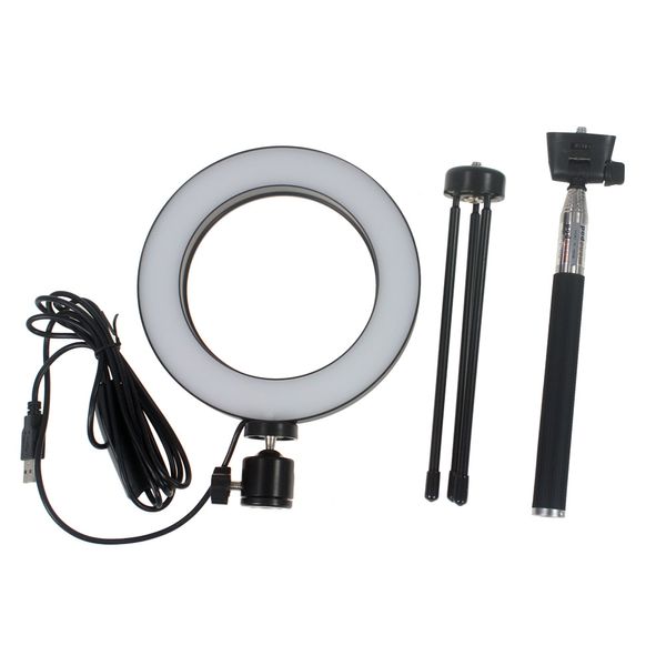 

6/10 inch led ring light dimmable 3200k/5500k with usb plug video lamp p for make up selfie light