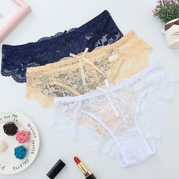 

1520 women's lace 7colors slip female seamless panties underpants lace panties intimates bragas brief girls bow underwear whol xjip