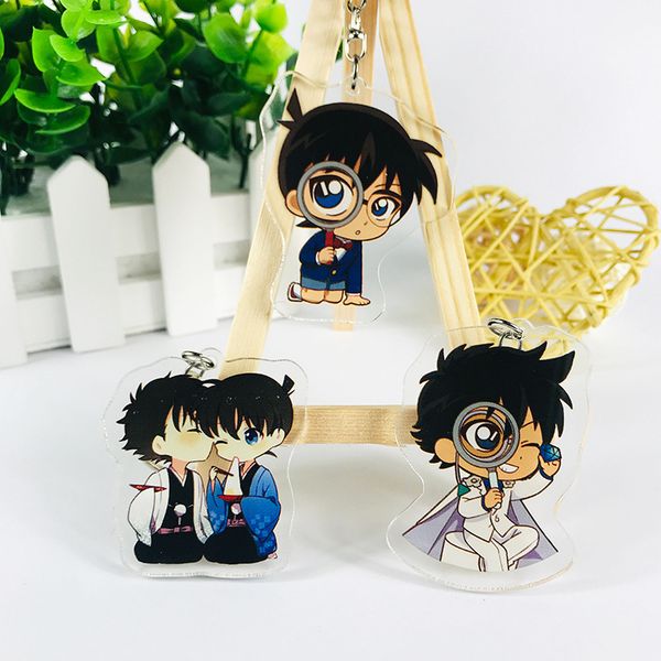 

1pc animation keyrings detective conan kudou shinichi kidd keychain pendant, Silver