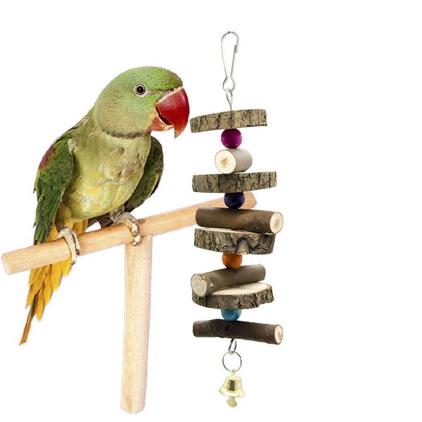 

amazon new product parrot gnaw toys cage articles raw wood bring skin hamster
