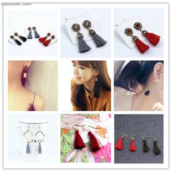 

Bohemian Pendantes Femmes Ethniques Earrings For Women Long Tassel Earrings Crystal Drop Earrings Brincos Pendientes E0187