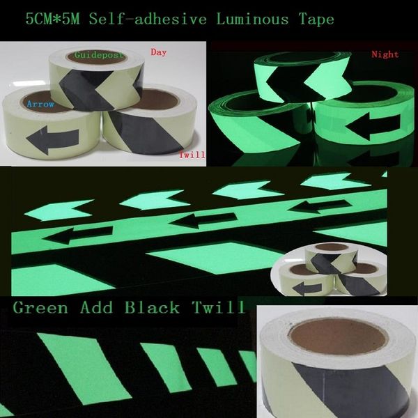 

5cm*5m guidepost road traffic signal storage light luminescent film dark night glowing warning stage luminous self-adhesive pet tape