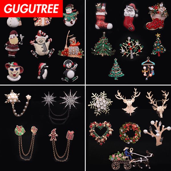 

gugutree brooch breastpin christmas snowman snowflower tree santa claus patch metal patches badges applique patches for clothing hh-6, Black
