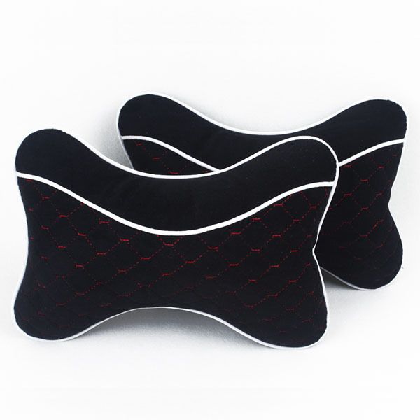

2 packs car travel pillow protecting crevical soft and health pillow neck black 2 pcs car headrest cushion auto pillows