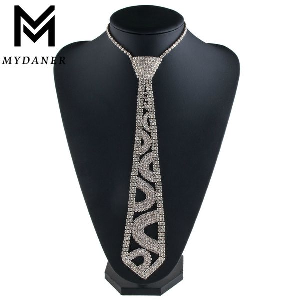 

2017 new fashion jewelry collar choker rhinestone necklace for women tie shaped maxi statement necklace women luxury female, Silver