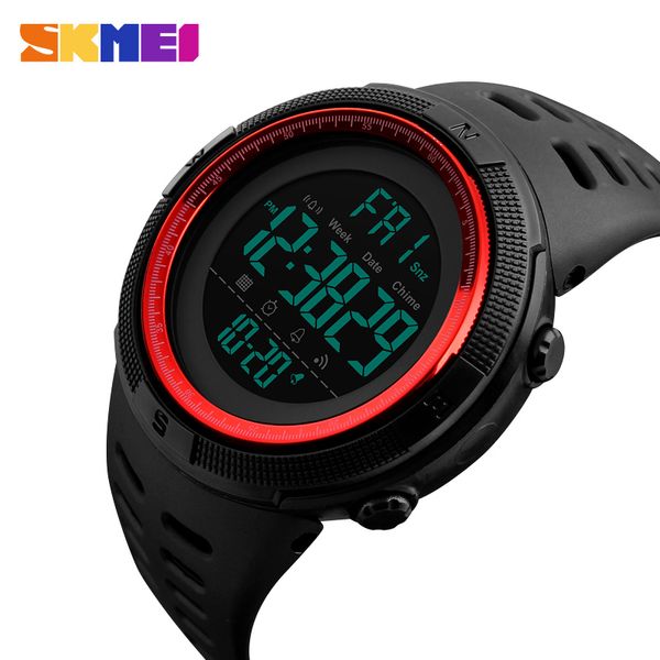 

men's watches dive 50m digital led army sports watch mens casual electronics wristwatches man clock relojes hombre 2018 skmei, Slivery;brown