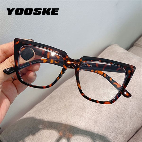 

yooske anti blue light cat eye glasses frames women computer eyeglasses clear optical spectacle oversized myopia frame, White;black