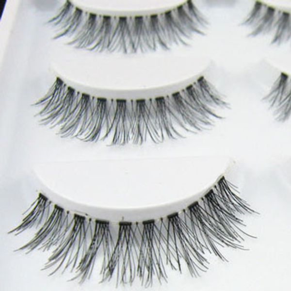 

5 pairs handmade natural cross eye lashes extension makeup long false eyelashes