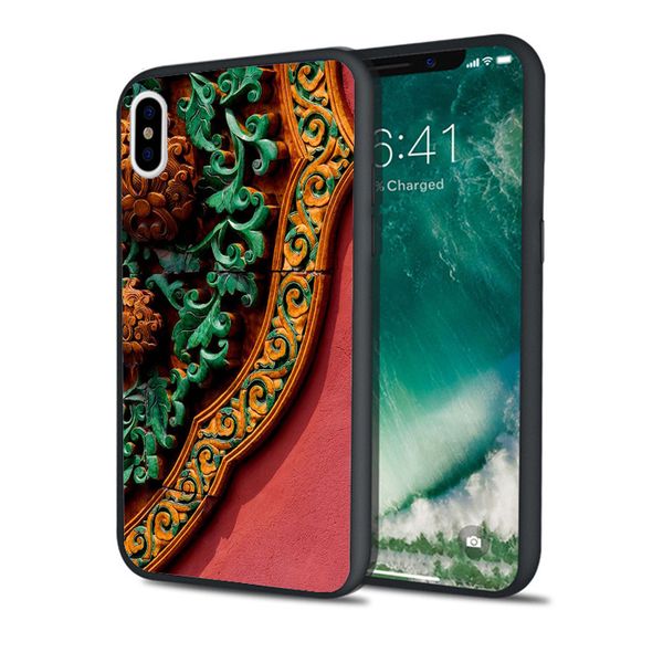 

capa china palace phone case for iphone 11 pro xs max xr 8 7 6s plus 5s se 5 case black soft silicone cover.
