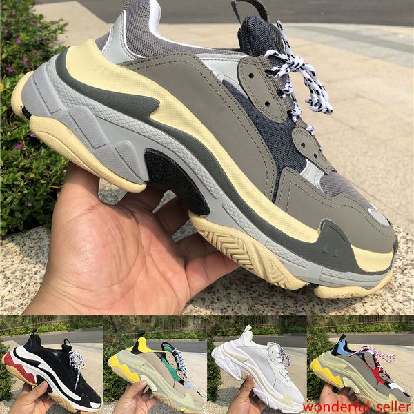 

paris triple s black white red mens sneakers grey triple black white pink luxury men women casual shoes 36-45