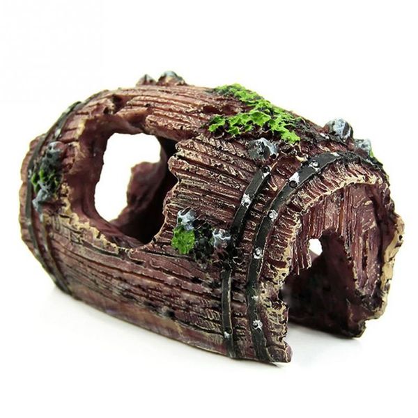 

aquarium fish tank artificial barrel resin ornament cave landscaping decoration aquatic animals accessories