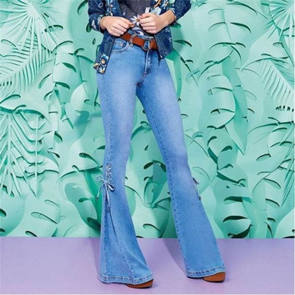 

women skinny flare jeans fashion designer bleached ripped denim pants female vintage jeans casual apparel, Blue