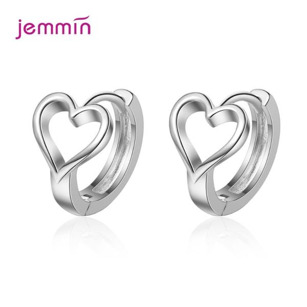 

sweet love heart hoop earrings for women girls trendy 925 sterling silver minimalist ear hoops silver anti-allergy fine jewelry, Golden;silver