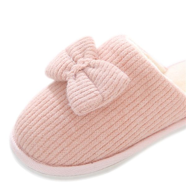 

autumn and winter new bowknot cotton slippers wholesale female household indoor anti slip warm slippers plush male, Black