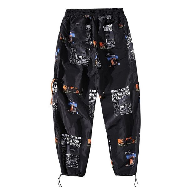 

summer joggers hip hip pant star print men harajuku sweatpant streetwear fashion casual track pants sweat trousers, Black