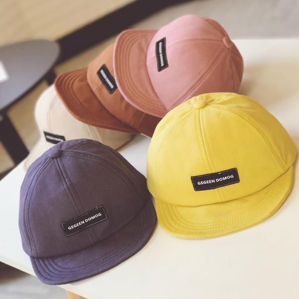

7plus1 baby spring hats korea style peaked cap kids boys autumn cricket cap japan style baseball hat 38-43cm, Yellow