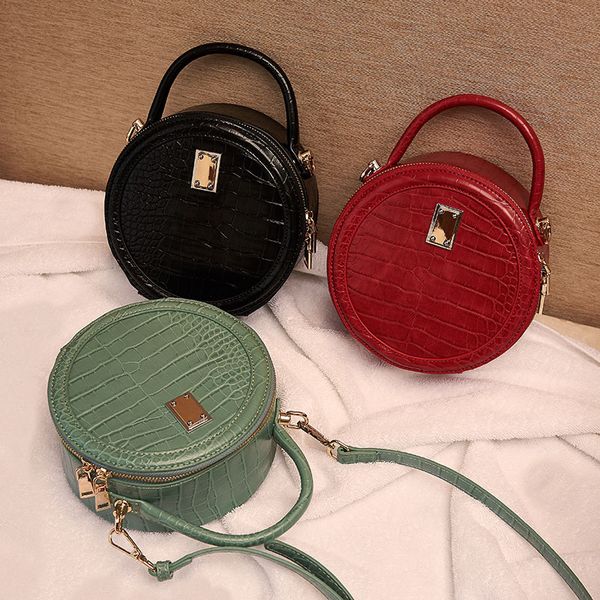 

women's bag crocodile pattern small round bag 2020 new style fashion mini portable shoulder/crossbody