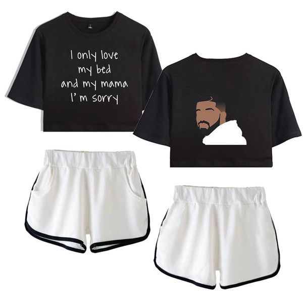 

drake 2019 singer rap shorts suit female, Black;blue