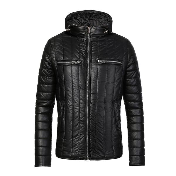 

montina 2019 new men's leather jackets motorcycle pu jacket male autumn winter casual leather coats slim fit mens brand clothing, Black