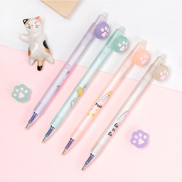 

cute erasable pens blue ink cat claw gel pens kawaii neutral for kids girls gift school office supplies novelty stationery