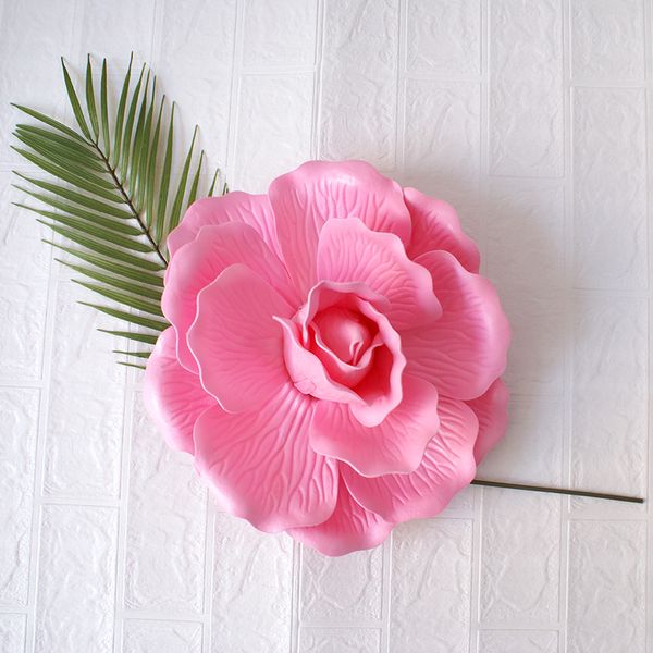 Giant PE Foam Rose Fiore artificiale Decorazione di nozze Sfondo Muro Fondo piatto Rose Stereo Fiori finti per accessori per la decorazione domestica