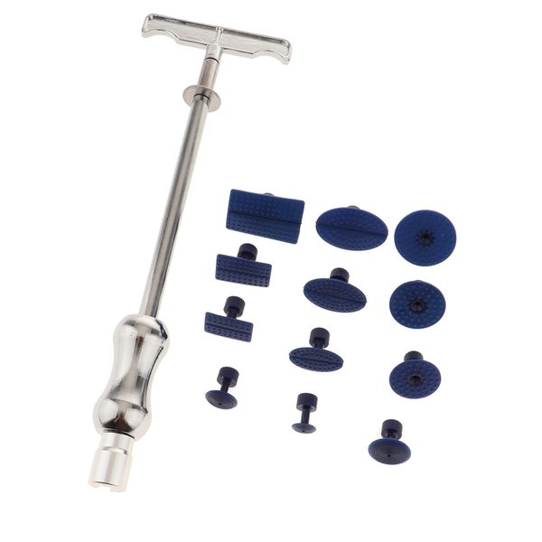 

t bar slide hammer paintless dent repair hail removal tool +12pcs glue pads